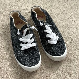 Roxy casual shoes black marbled knit
